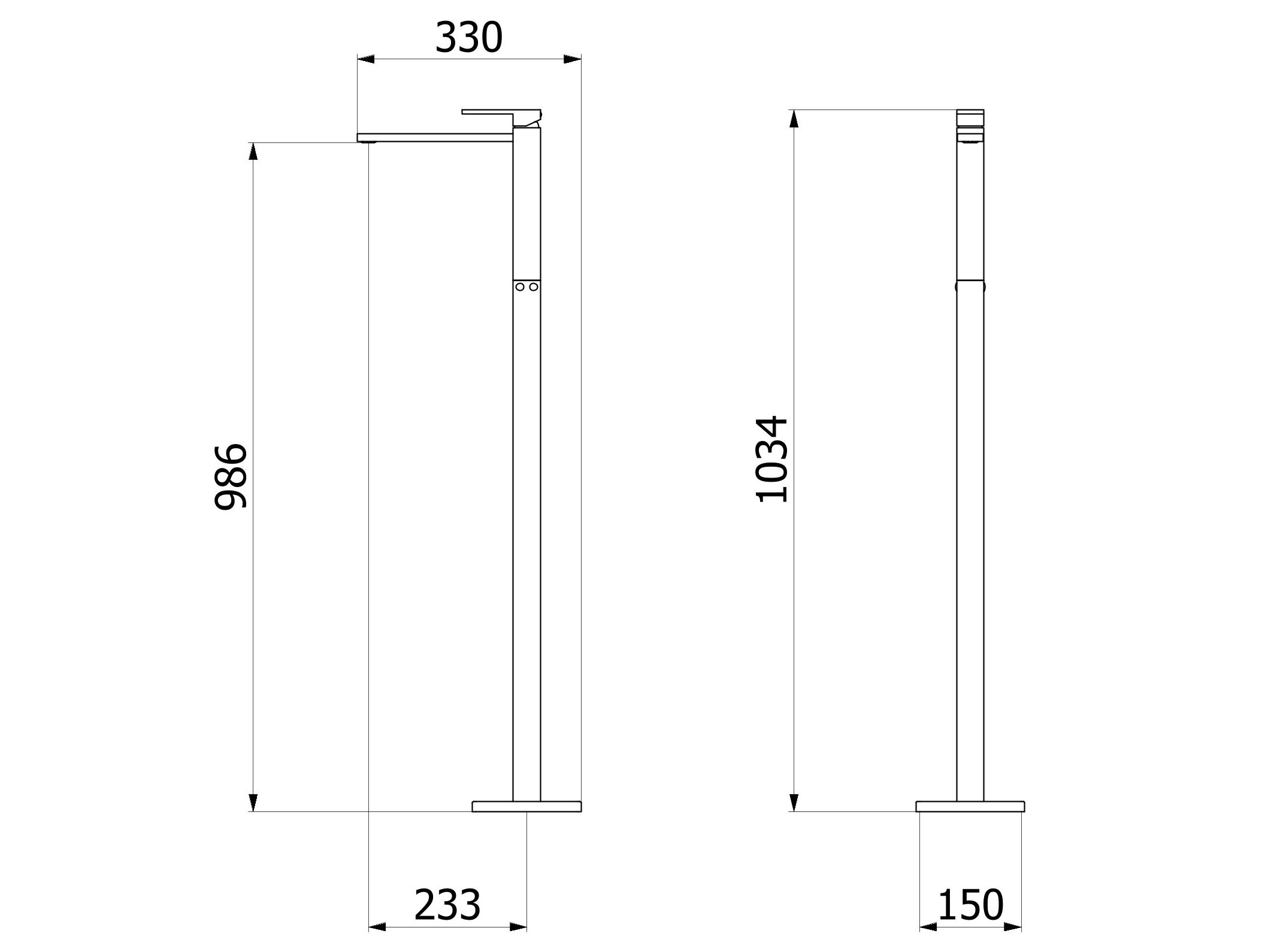 Напольный смеситель для раковины с автоматическим сливом IB сердцеед ARCH-00102652 - Вид №8