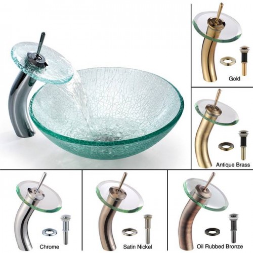 C-GV500-12mm-KGW1700 Накладная раковина на столешницу  прямоугольная Krausru  - Вид №2