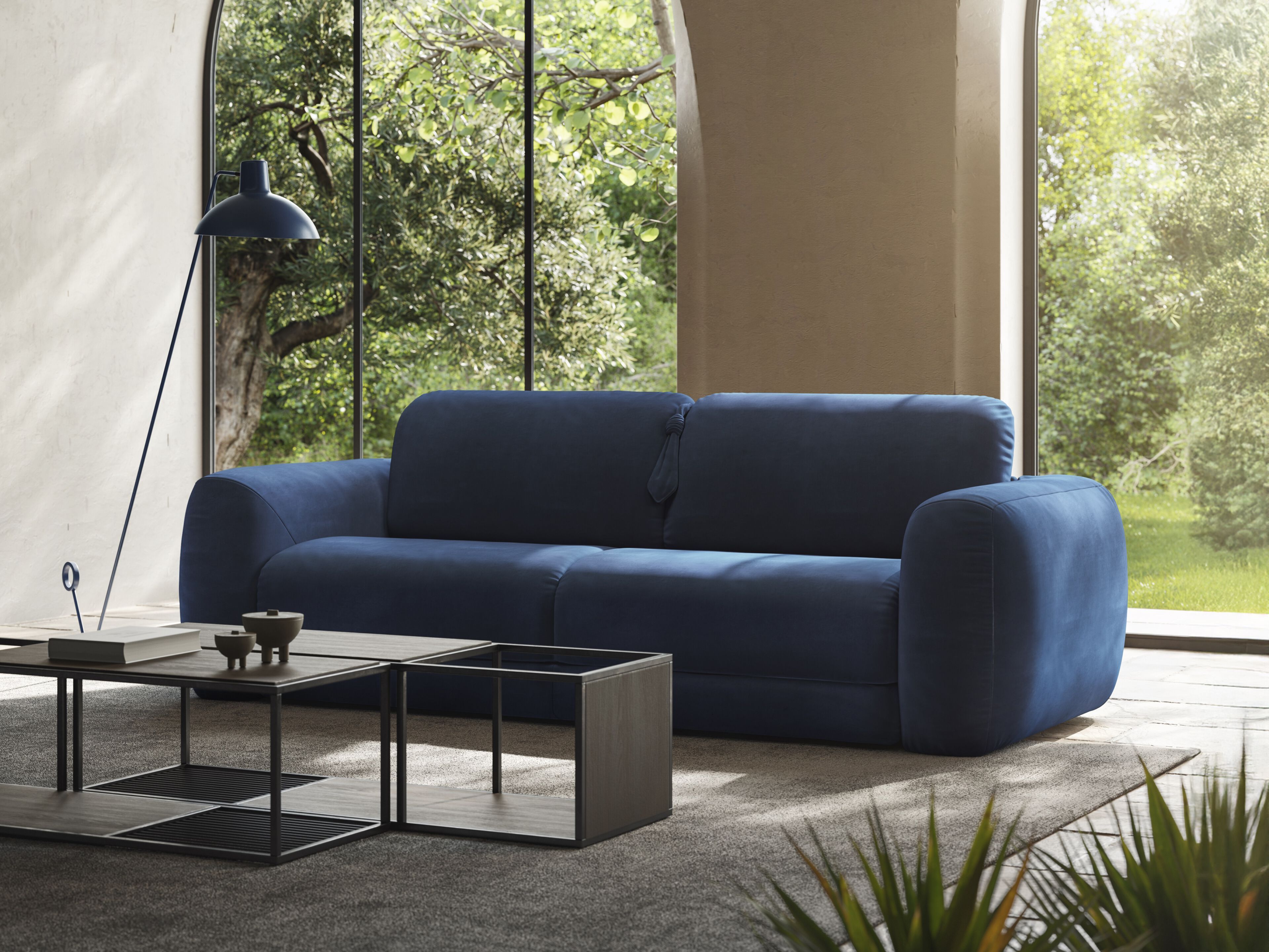 Двуспальный диван-кровать из ткани Natuzzi Italia SIMPLE ARCH-00119594 - Вид №2