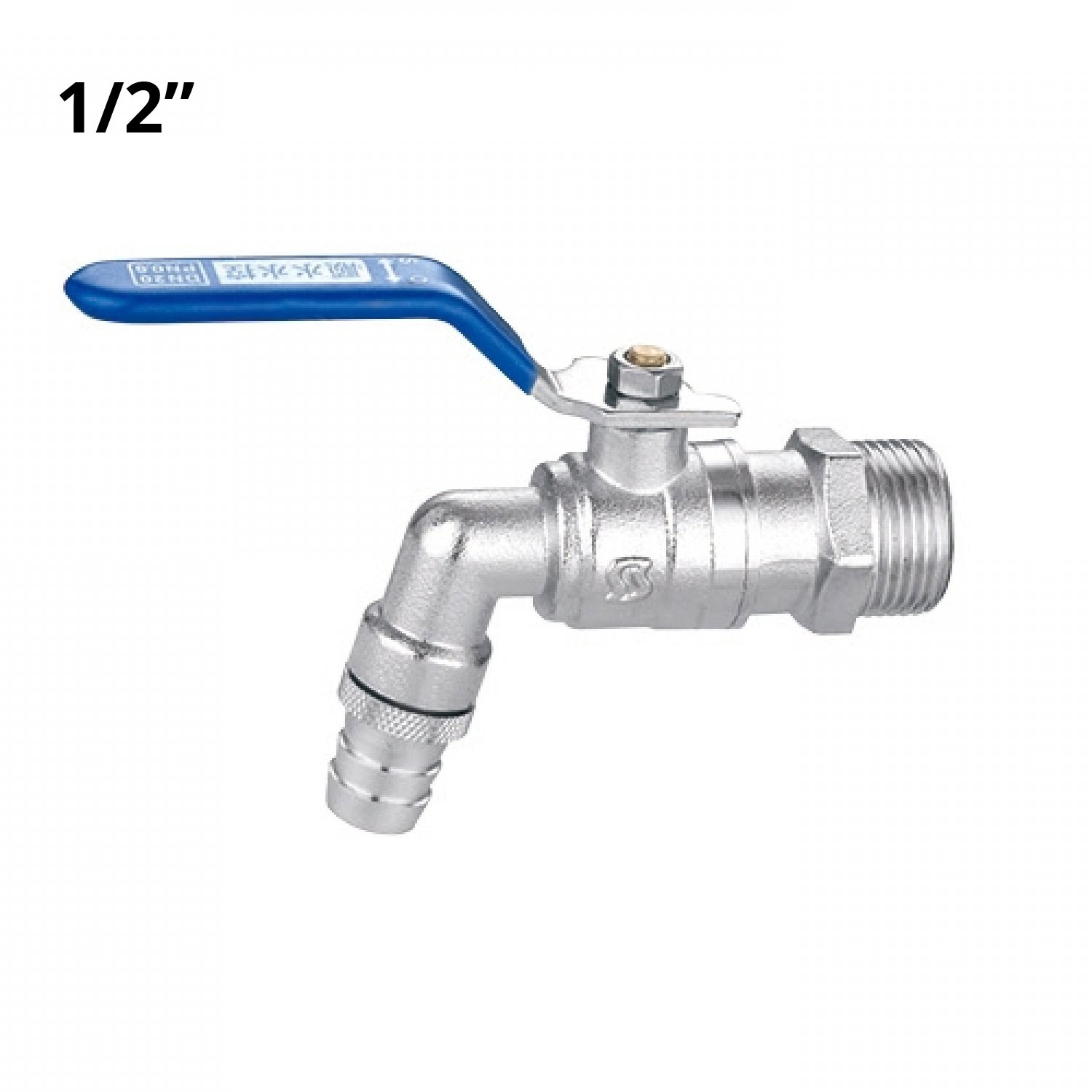 100101 Кран шаровой водоразборный, со штуцером 1/2" ручка, латунь LAB.Space 