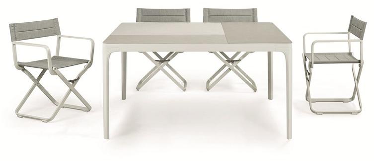 Ethimo Квадратный садовый стол из керамогранита Play Pltqm2_lt - Вид №1