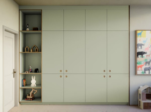 Ламинат настенный секционный шкаф с книжной полкой