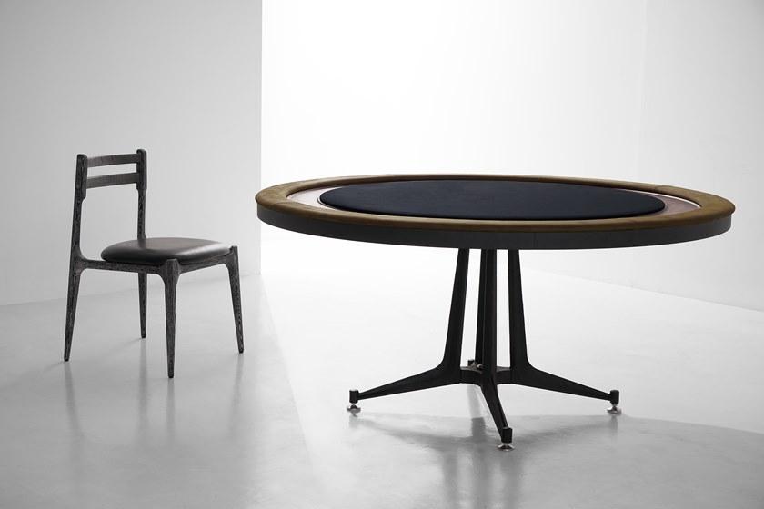 District Eight Круглый покерный стол из дерева и кожи sun-id-1478597 - Вид №1