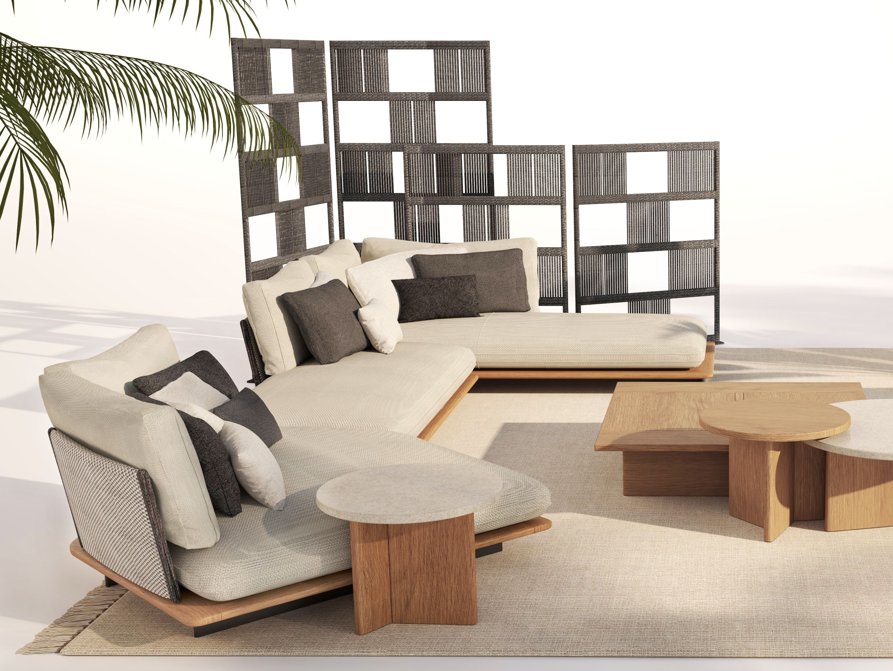 Ткань сад диван с полуостровом Talenti Венеция ARCH-00128757 - Вид №6