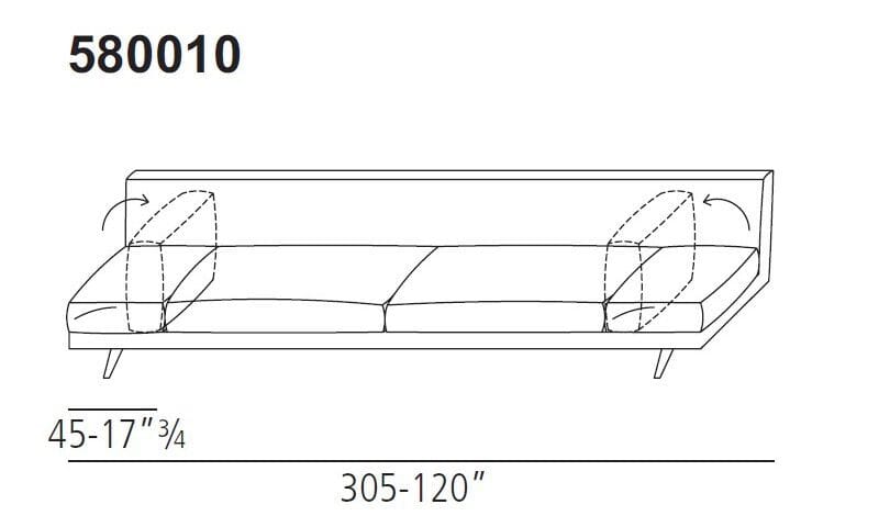 Диван с кожаной или тканевой стойкой для журналов Vibieffe 580 RE-SET ARCH-00014665 - Вид №3