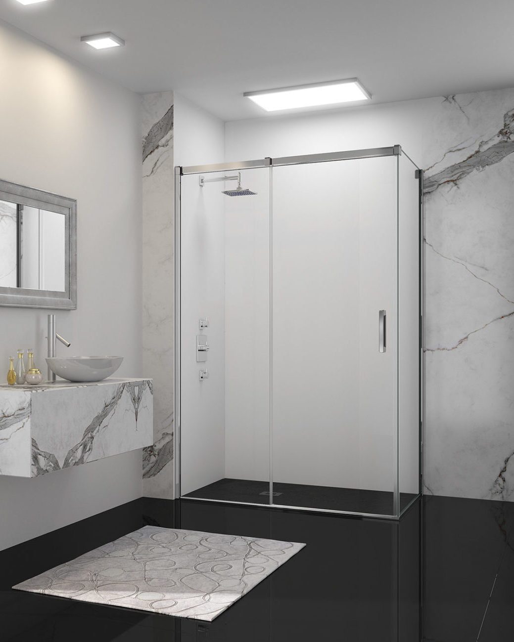 Дверь душевая для установки с боковой панелью GSC1025H L или R Merlyn Arysto Хромированный 