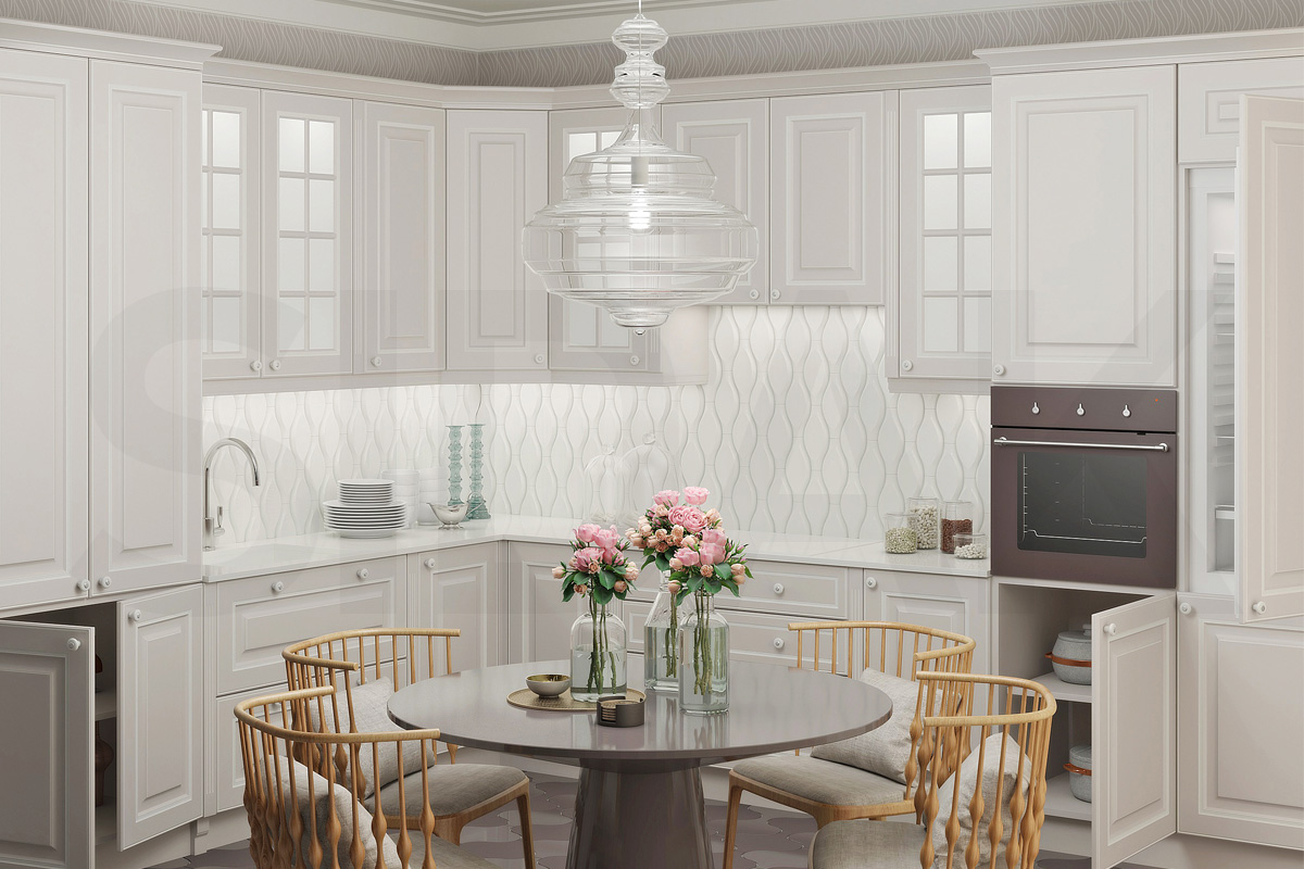 Фасады для кухни Патина Фрезеровка «Этьен+» 701 Деним SIST3117-7044 SIDAK - Вид №1