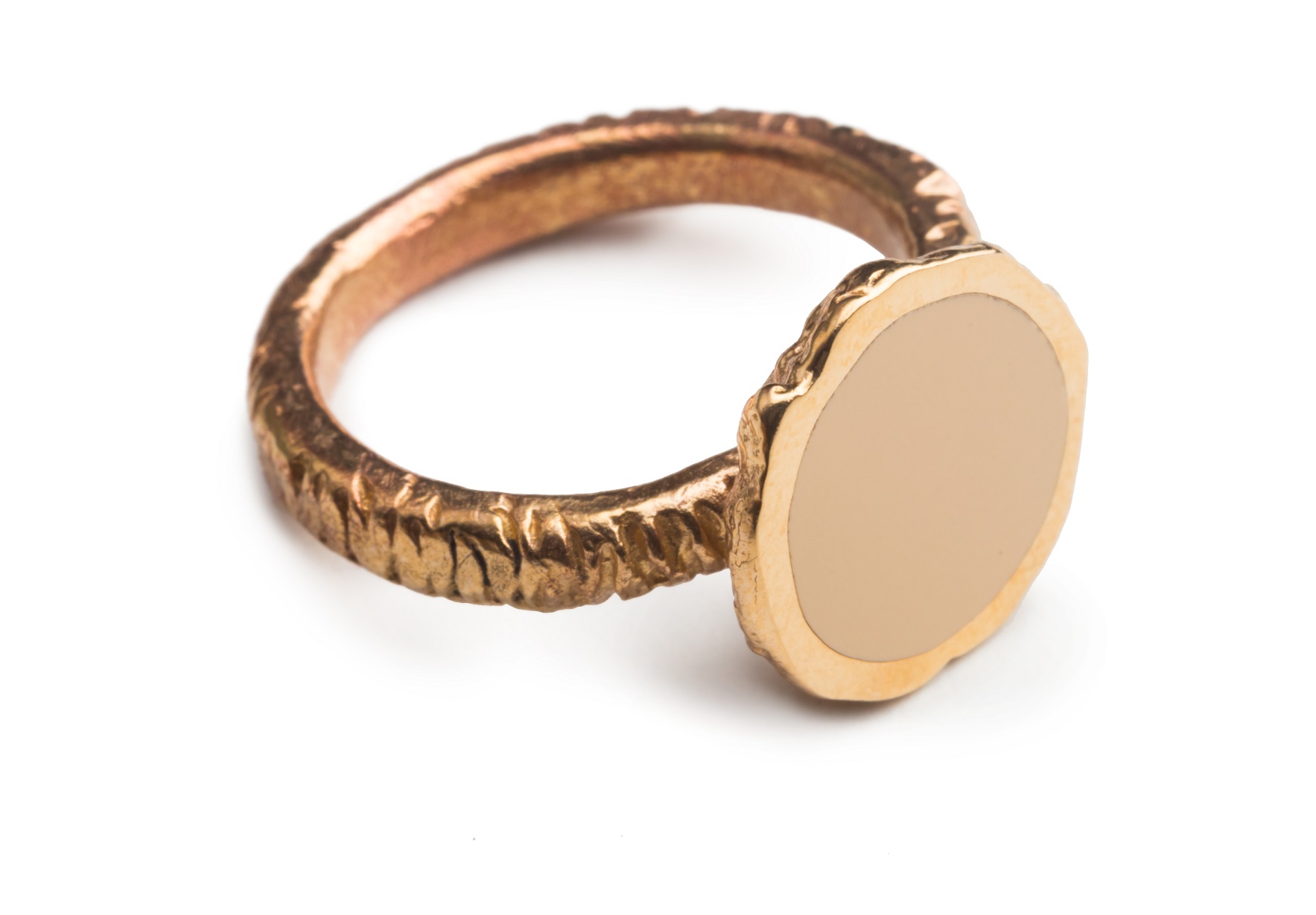 EB111 Кольцо, бежевый, бронза, эмаль ELENA BERTELLOTTI Santreyd 