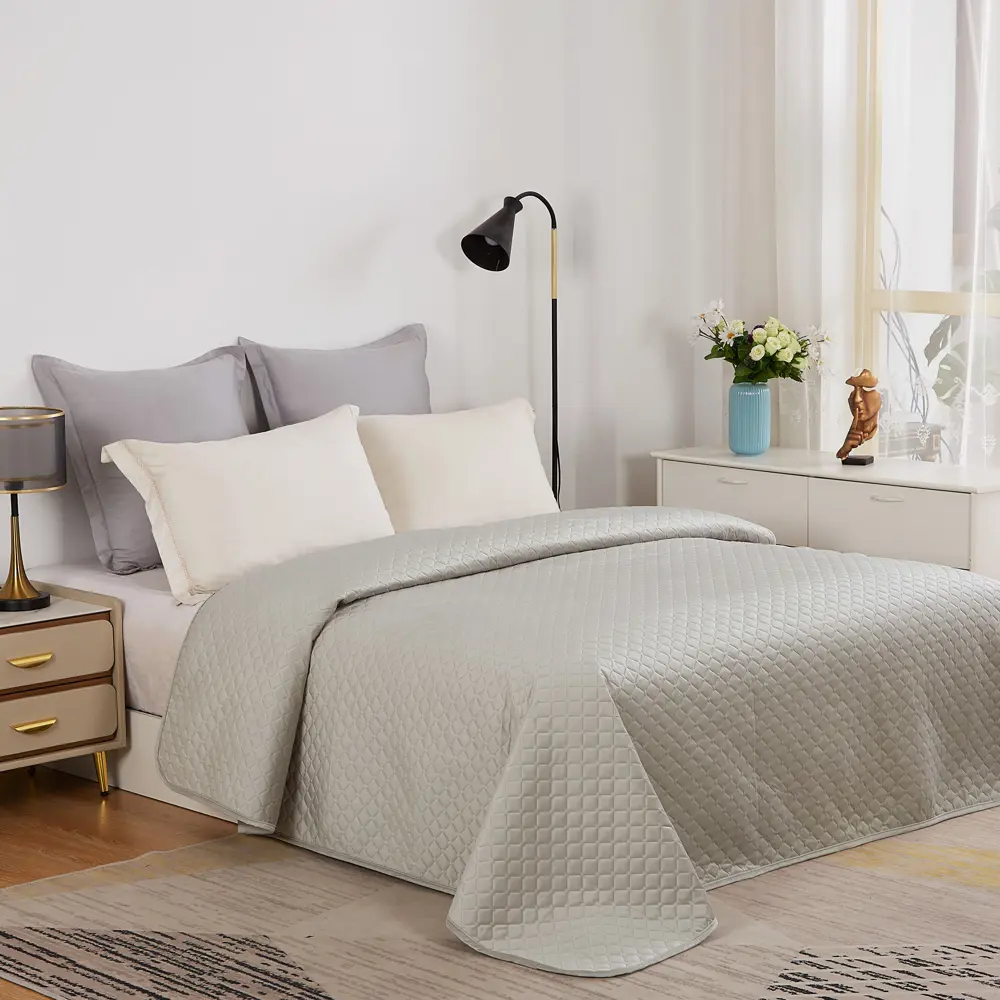 Покрывало Velvet 200x220 см полиэстер цвет бежевый Santreyd STLM-2061864 - Вид №3