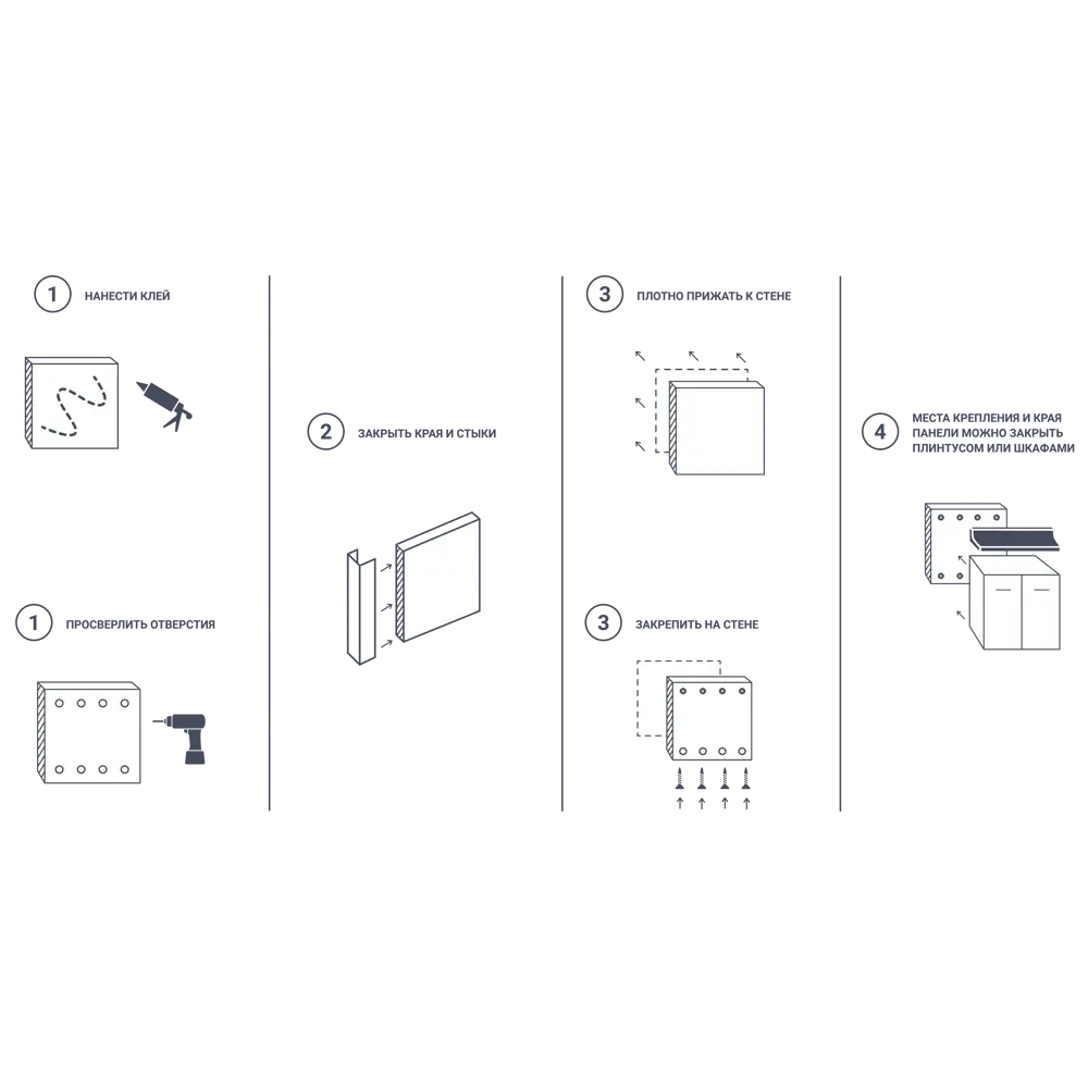 Стеновая панель Фатеж 240x0.6x60 см МДФ цвет серый Santreyd STLM-2169075 - Вид №5