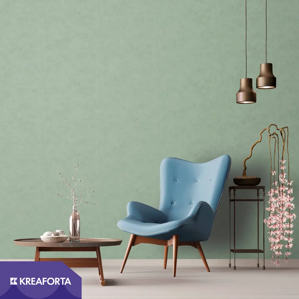 Обои флизелиновые KREAFORTA Plaster зеленые 1.06 м 60358-17 STLM-2078705 - Вид №2