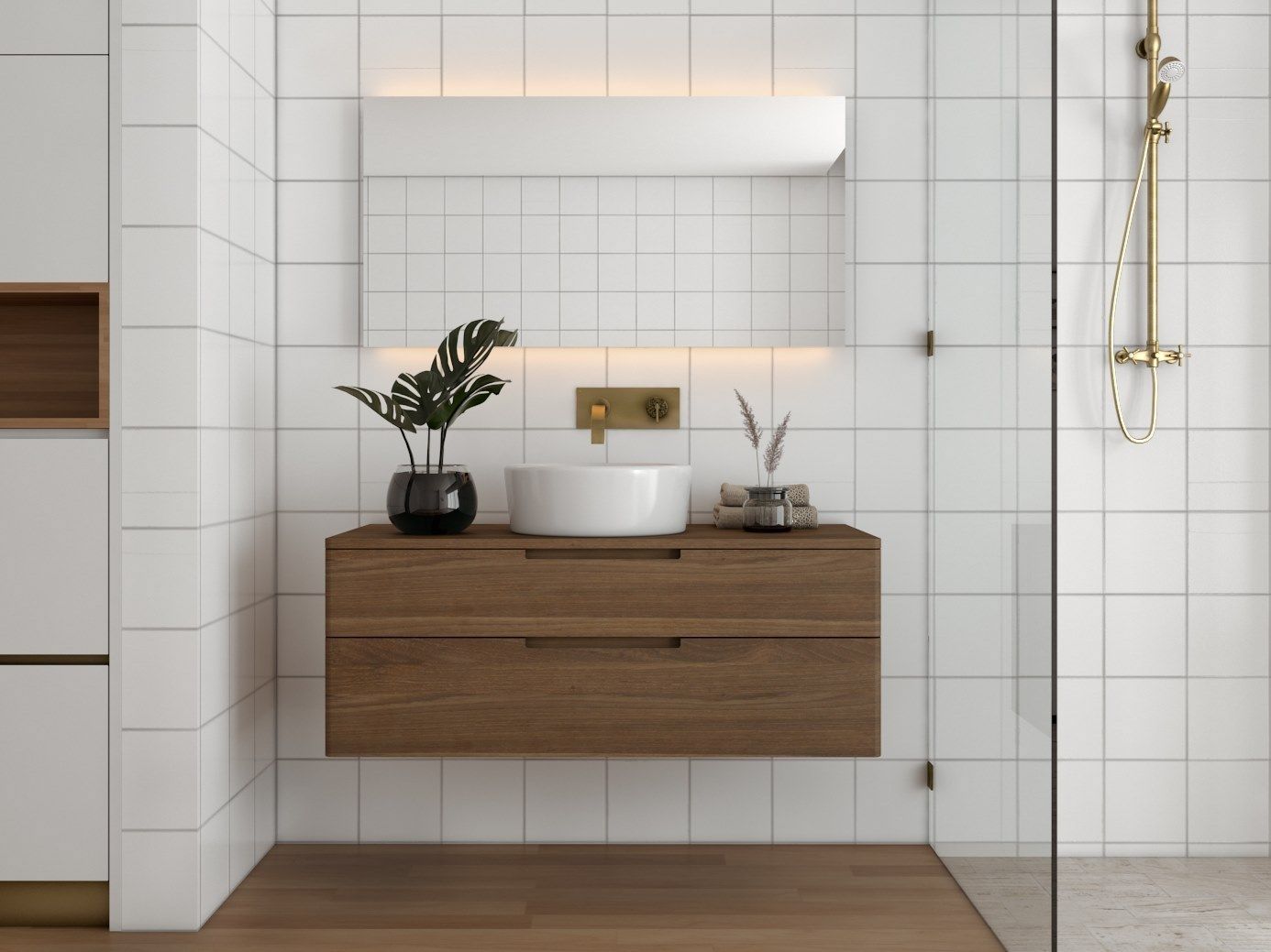 Шкаф для раковины из массива дерева с ящиками KARPENTER ARCH-00106713 - Вид №7