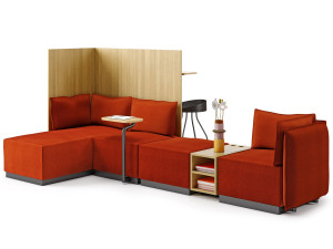 Тканевый диван с журнальной стойкой