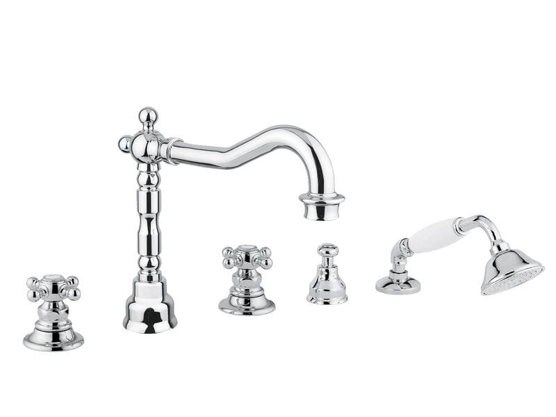 Набор для ванны с 5 отверстиями из хромированной латуни Bugnatese ARCADIA ARCH-00041600