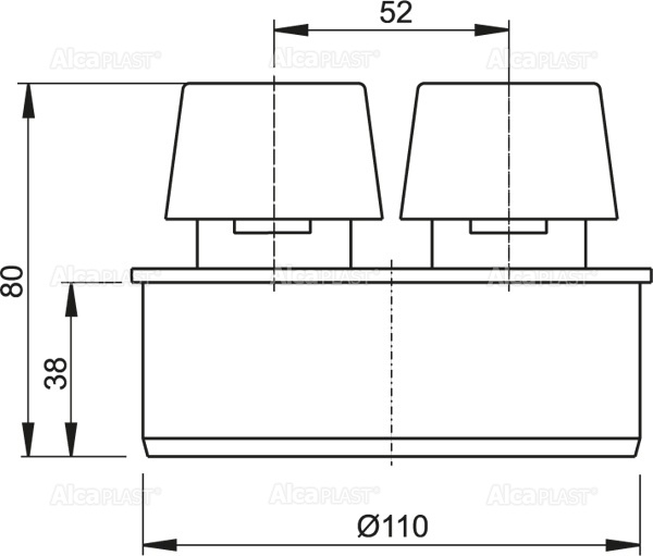 Вентиляционный клапан DN110 ALCAPLAST APH110 - Вид №1