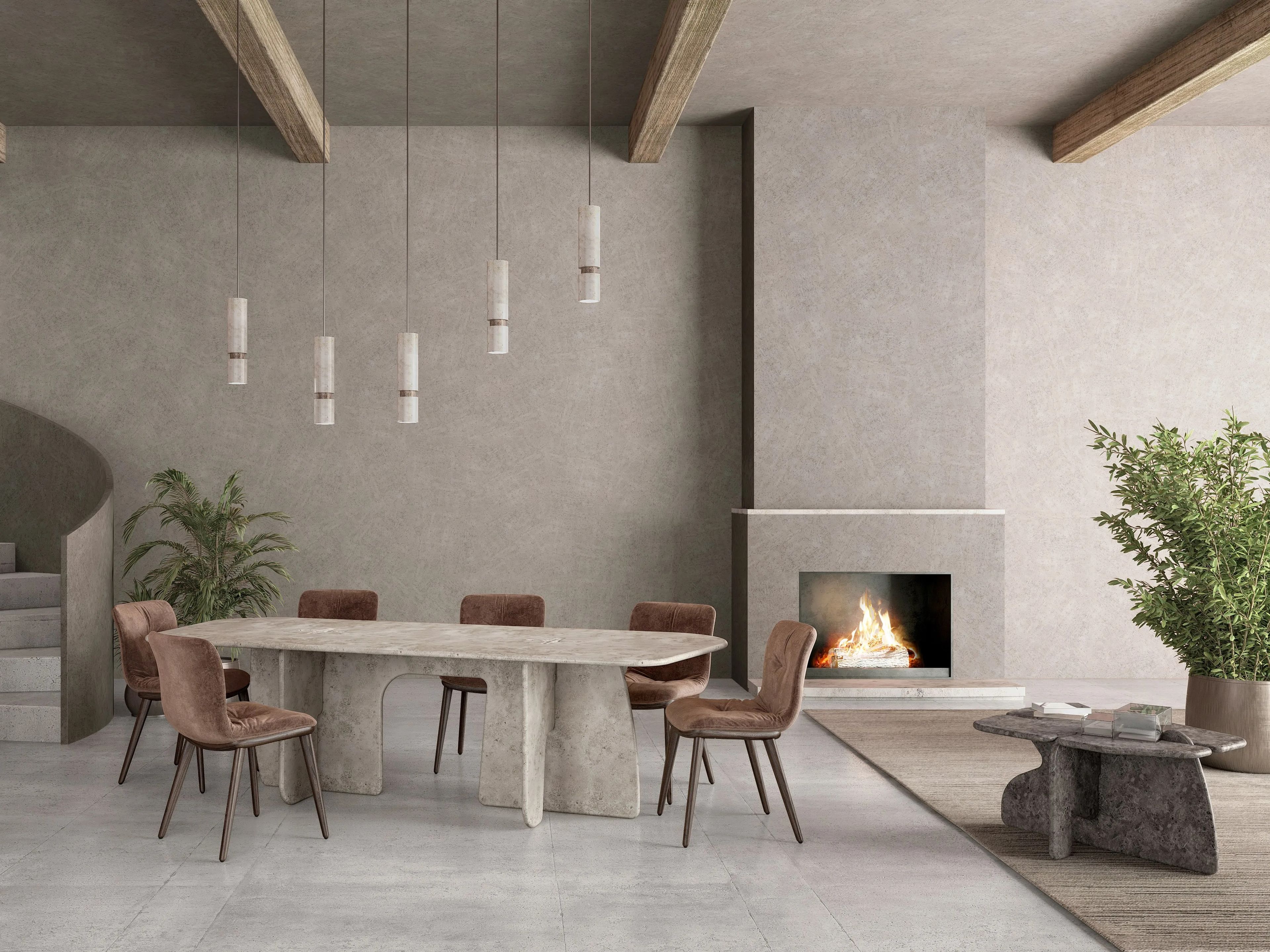 Прямоугольный стол из натурального камня Davani Lamé ARCH-00114381