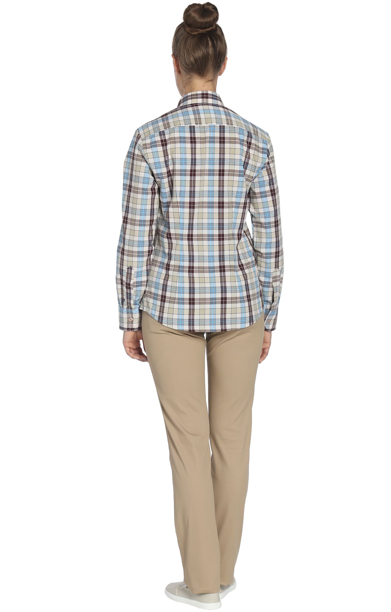 67812 Рубашка в клетку plaid beige (шотландка бежевая) HIPSTER  Толстовки, рубашки, футболки, тенниски  размер 40 (80)  - Вид №3