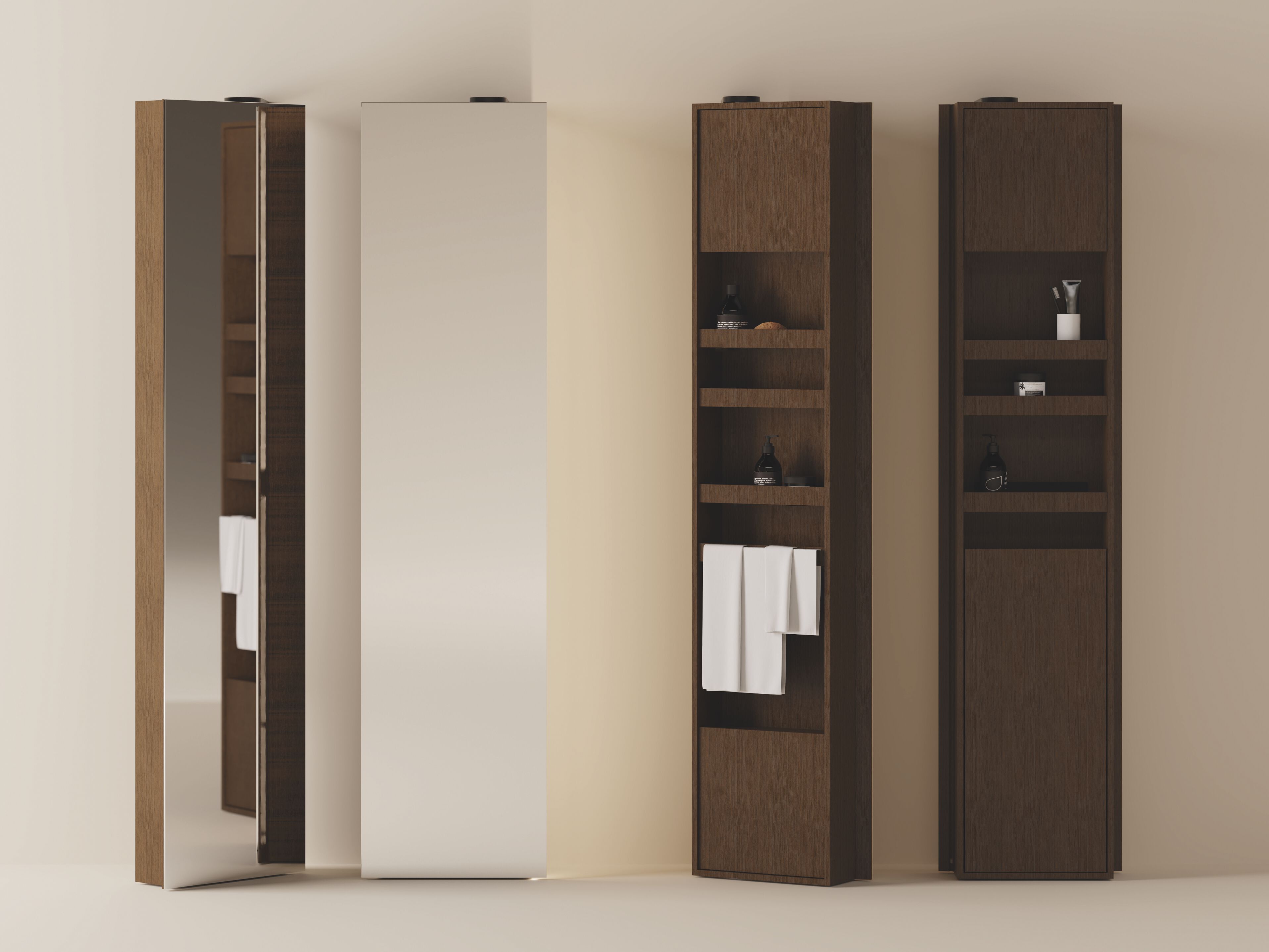 Деревянное вращающееся зеркало с контейнером Agape VOILÀ ARCH-00094379