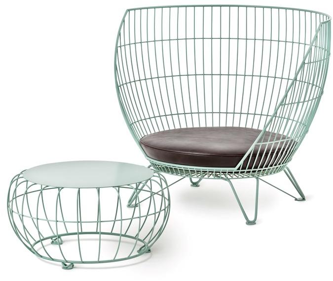 Nola Industrier Кресло из нержавеющей стали с высокой спинкой Basket sun-id-1507288 - Вид №1