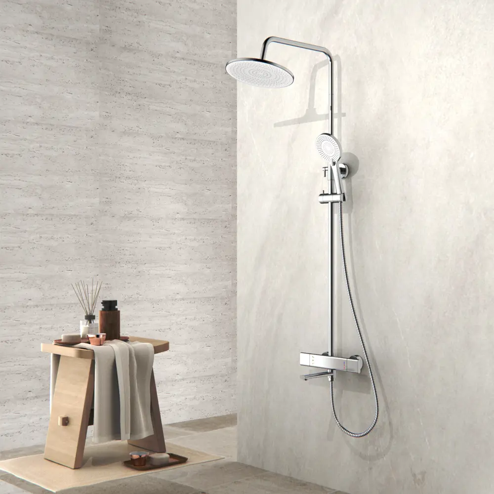 Душевая система FRAP Arne с термостатом и 3 режимами полива 89370459 STLM-1397572 - Вид №14