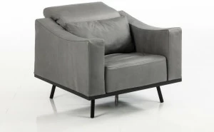 brühl Кожаное кресло с подлокотниками Deep space