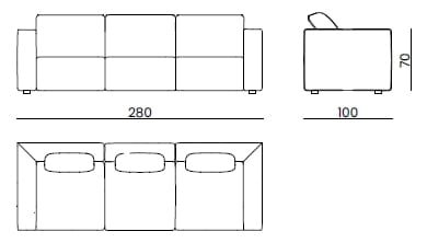 3-местный модульный тканевый диван Bizzotto Italia Aequilibrium ARCH-00101408 - Вид №2