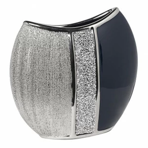 Ваза керамическая синяя с серебром 26,5 см GARDA DECOR - 00-3886414 Серебро;синий