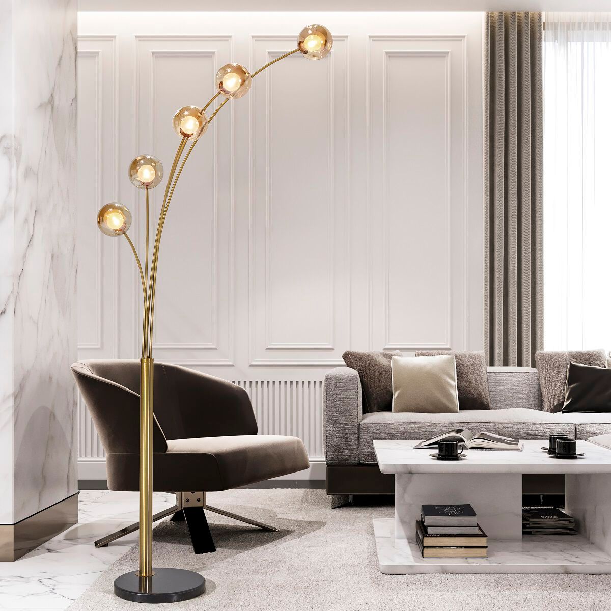 Металлический светодиодный торшер K-Lighting FIVEGUYS ARCH-00068713 - Вид №1