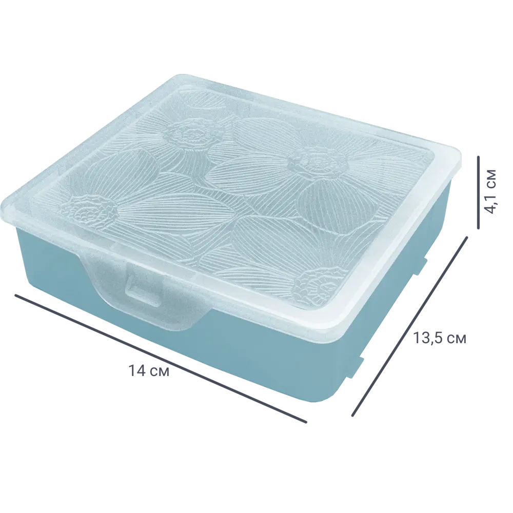 Органайзер для хранения S 14x13.5x4.1 см пластик с крышкой цвет голубой Santreyd STLM-2092443