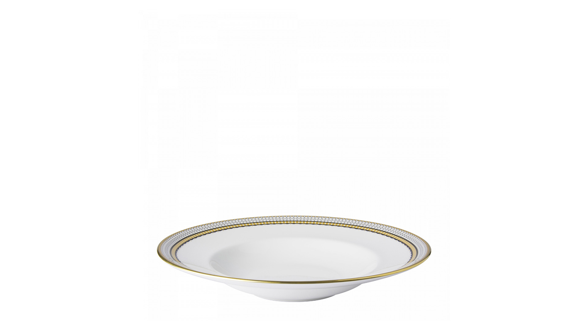 10650442 Royal Crown Derby Тарелка суповая Royal Crown Derby "Вибрации" (Oscillate, Onyx) 27см Фарфор костяной  - Вид №1