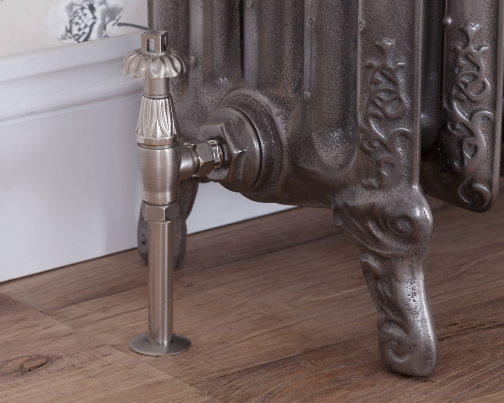 HAN005 Входной термостатический клапан Crocus Wheel 15 мм (сатинированный никель) Сarronheating  - Вид №2