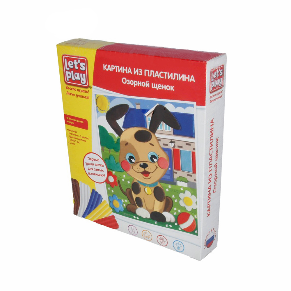 35228 Наборы с мягким пластилином № 1 22х18,5 см Озорной щенок Let`s Play 
