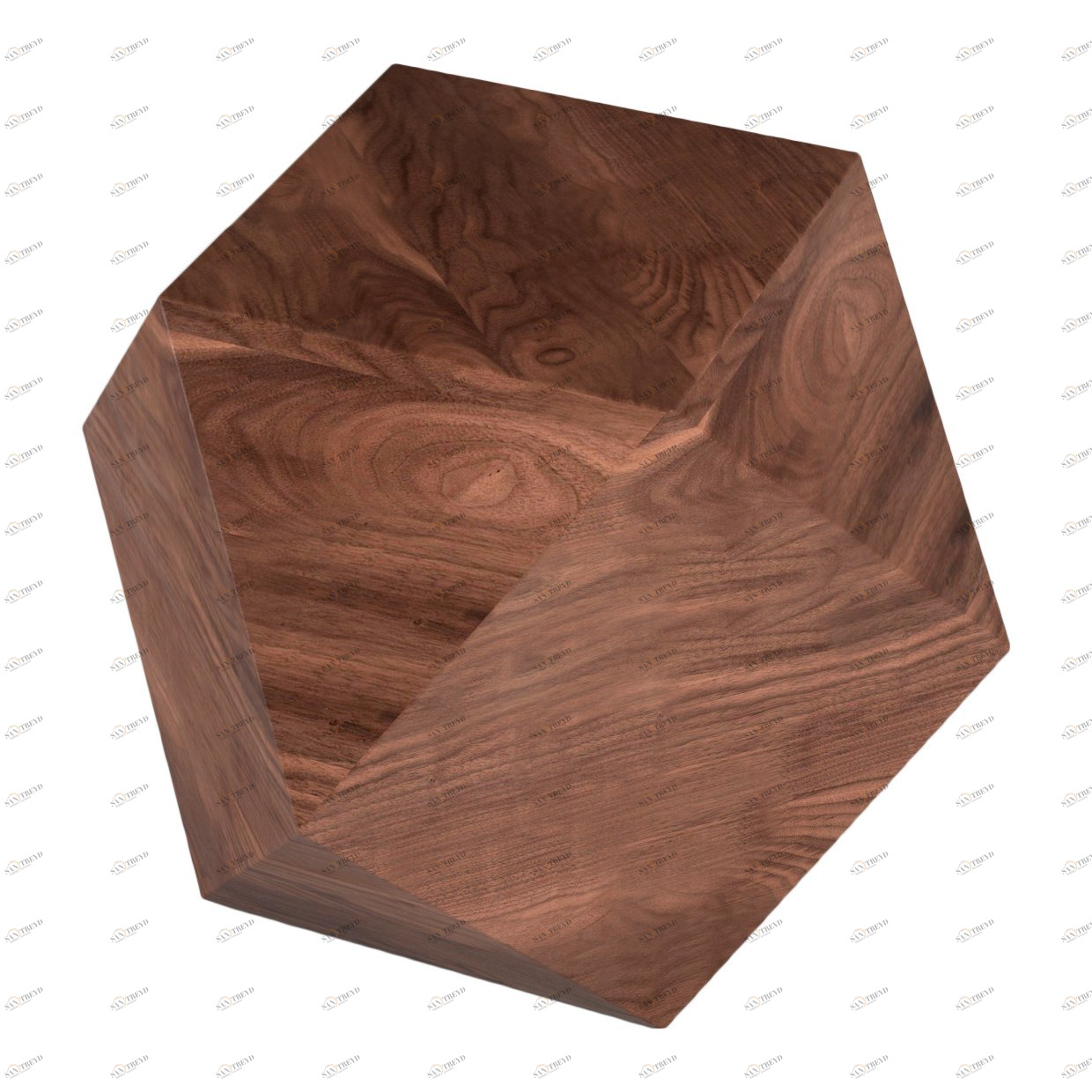 Прикроватная тумбочка дизайнерская орех "Многогранник" ODINGENIY  178336 Коричневый 