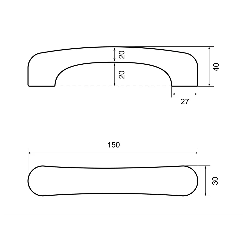 Мебельная ручка-скоба Porcellana ЦАМ 128 мм розовый PALLADIUM STLM-2075823 - Вид №2