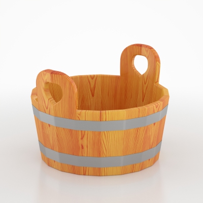 166 Шайка для бани (лиственница натуральная) Alyarus  - Вид №1