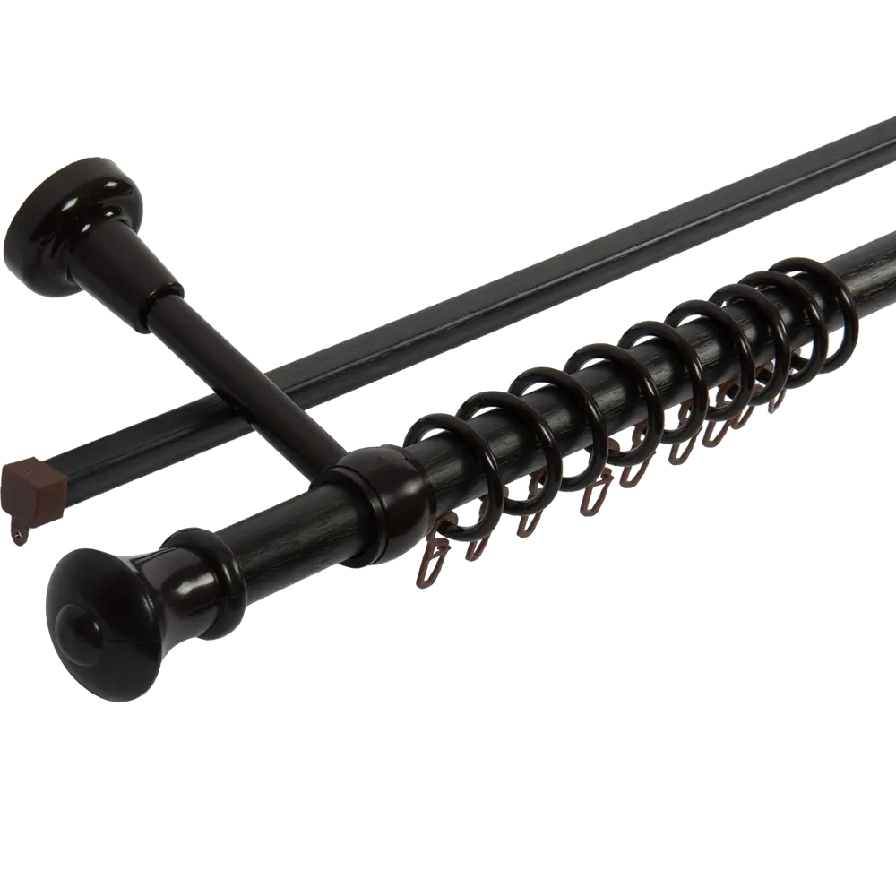 Карниз двухрядный «Успех» 200 см металл/пластик цвет венге Santreyd STLM-2172216