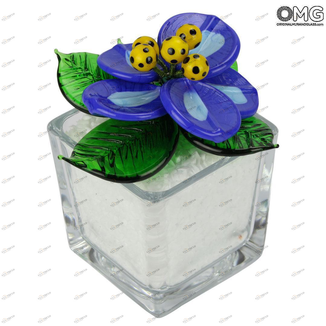 4743 ORIGINALMURANOGLASS Держатель для карт-указателей мест за столом Рождественник - муранское стекло OMG  см 