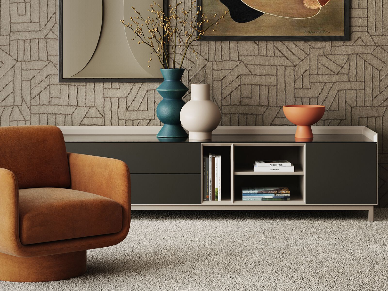 Тканевое кресло с подлокотниками ANA ROQUE INTERIORS ARCH-00005748