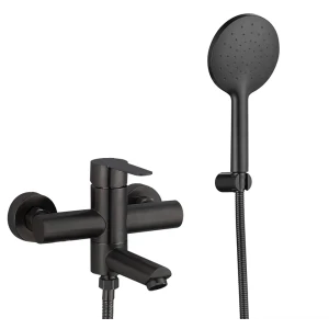 Смеситель для ванны Voda Rain RN 54BL однорычажный универсальный с лейкой и шлангом цвет черный