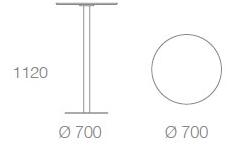 Albaplus Круглый высокий стол со столешницей из hpl Riace 2018/063/ita - Вид №2