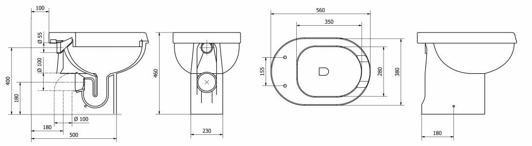 Напольный керамический туалет Thermomat Senior 46 ARCH-00059225 - Вид №2