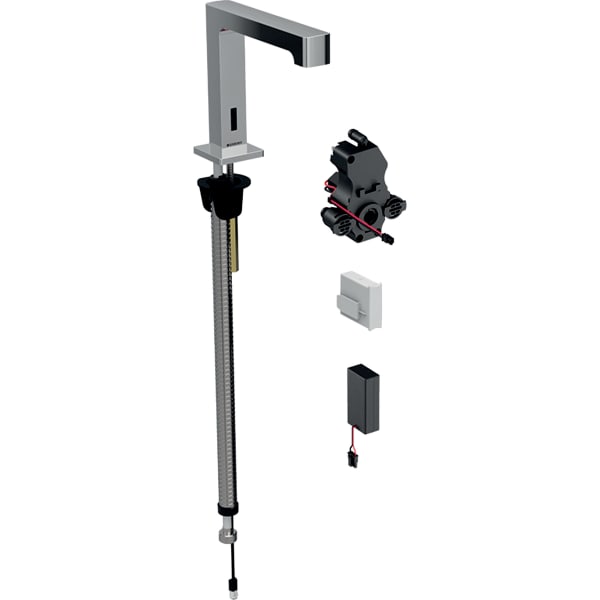 116.194.21.1 Смеситель для раковины Geberit Brenta, вертикальный монтаж, питание от батарей, с функциональным блоком для скрытого монтажа Geberit 