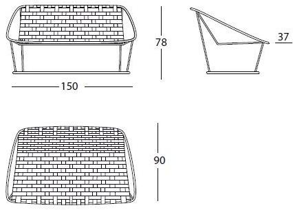 arflex Садовый диван из стали и эластичных ремней Cloud sun-id-1465999 - Вид №3