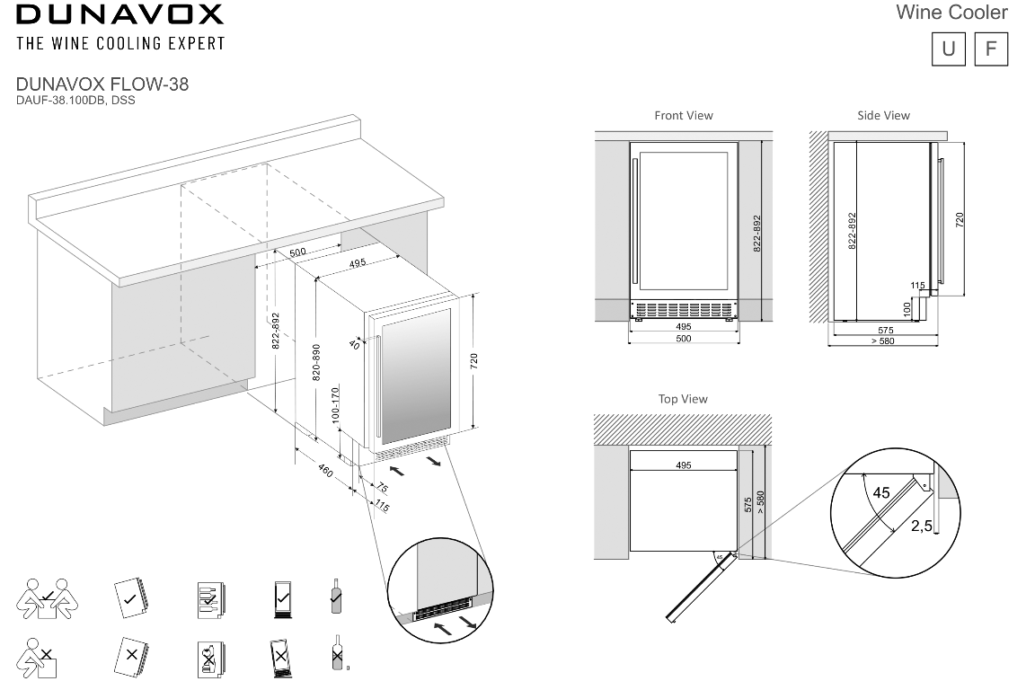 9179745 Винный шкаф Dunavox DAUF-38.100DSS серебристый STDN-0031909 - Вид №2