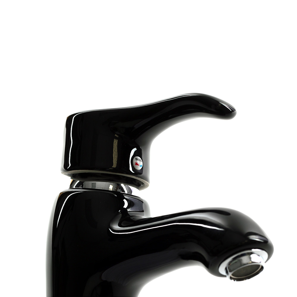 Смеситель д/ум MLN-F-002CBK керамический, однорычажный, черный MELANA  - Вид №3