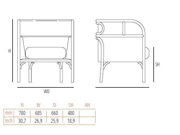 Тканевое кресло с подлокотниками Wiener GTV Design ARCH-00105978 - Вид №5