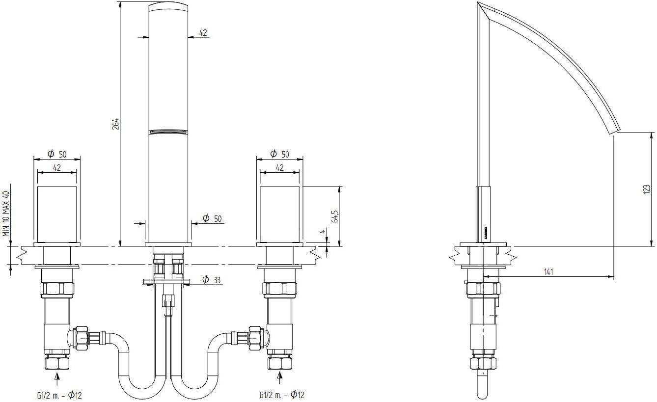 ZAZZERI Смеситель для раковины на 3 отверстия Moon sun-id-1364740 - Вид №3