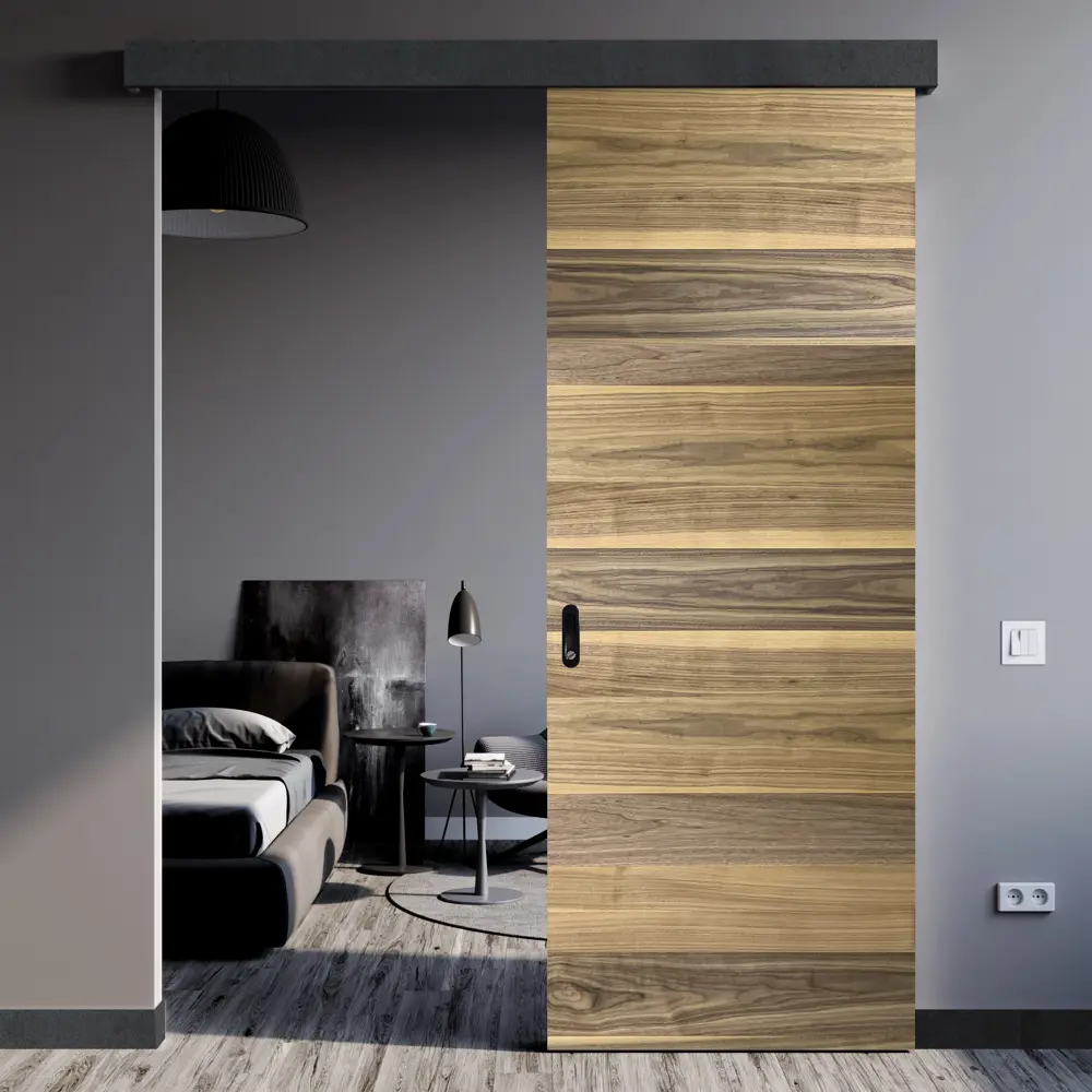 Дверь межкомнатная глухая Loft 70x200 см шпон цвет американский орех с замком и петлями 85325428 STLM-2120378 МАРИО РИОЛИ  - Вид №6