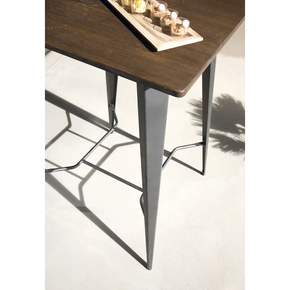 Стол садовый квадратный Soho 70x70x102 см металл/бамбук чёрный Santreyd STLM-2190477 - Вид №2