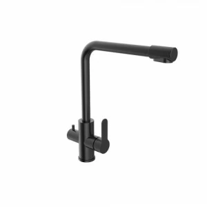 Orange Steel M99-008b смеситель для кухни 2х1 с возможностью подачи фильтрованной воды. Цвет: чёрный. Хром